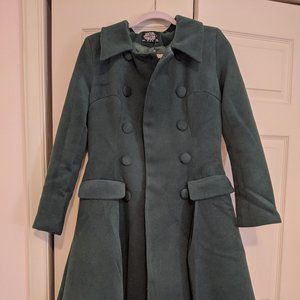 Emerald Green Hearts & Roses Coat - NWT